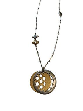 Brighton Meadow Garden Necklace Adjustable Mixed Metal Pendant Jewelry